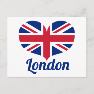 Kärlek London Hjärtformade Flagga/Union Jack i S Vykort