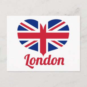 Kärlek London Hjärtformade Flagga/Union Jack i S Vykort