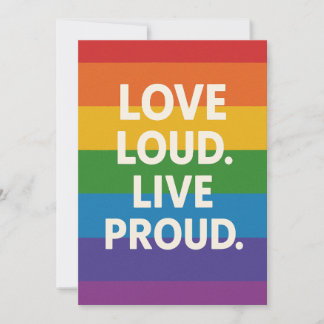 Kärlek Loud. Live Proud Card Julkort