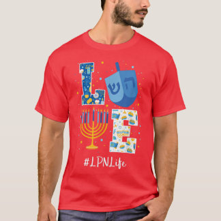 Kärlek LPN Hanukkah Licensierad Practical Nurse Ch T Shirt