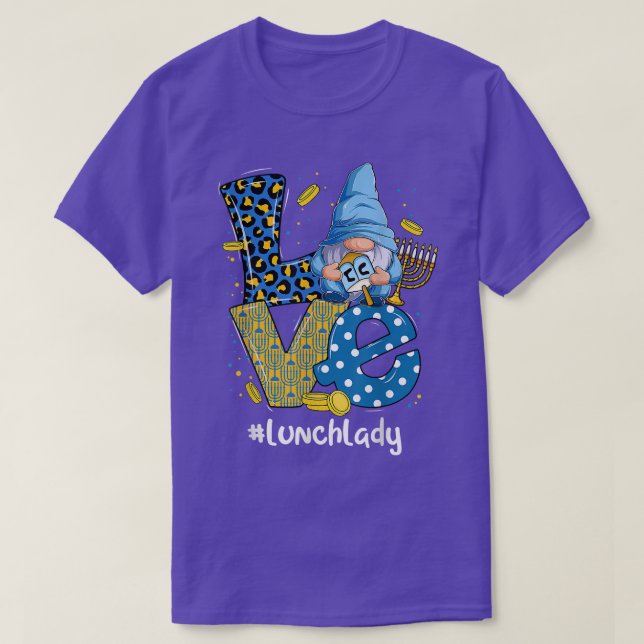 Kärlek Lunch Dam Leopard Gnome Lycklig Chanukah Ha T Shirt (Design framsida)