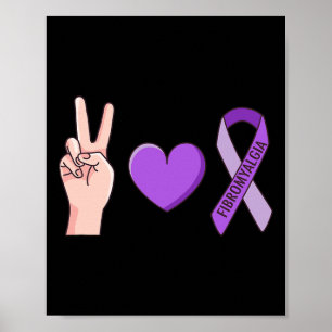 Kärlek Lupus Lila Ribbon Awareness Memine Poster
