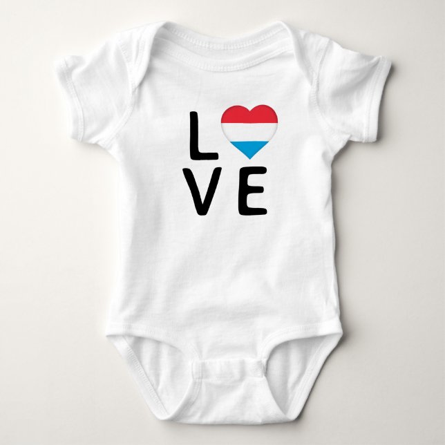 Kärlek - Luxemburg Flagga T Shirt (Framsida)