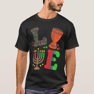 Kärlek Lycklig Kwanzaa Afrikanska Karta Kinara Can T Shirt