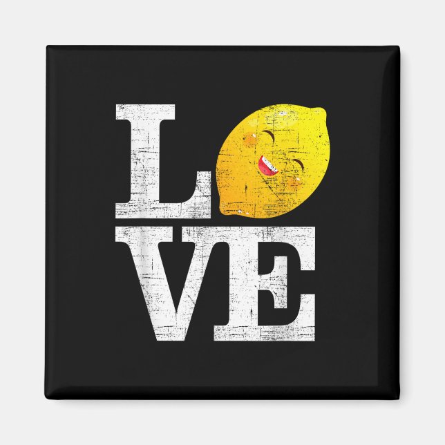 Kärlek Lycklig Lemon Fresh Sommarleemons Lemonade Magnet (Framsidan)