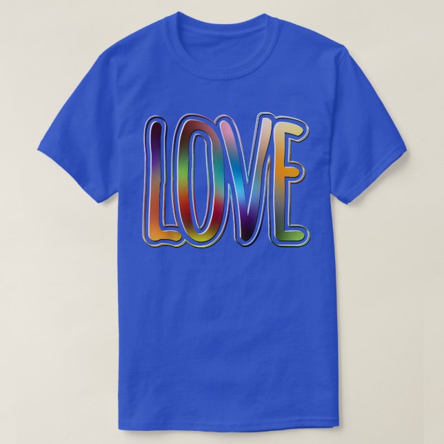 Kärlek Lycklig Pride Dag med Coola LGBTQ Rainbow F T Shirt (Design framsida)