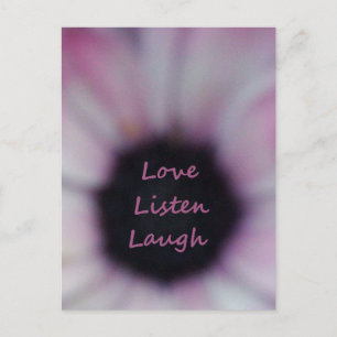 Kärlek Lyssna Laugh-vykort Vykort