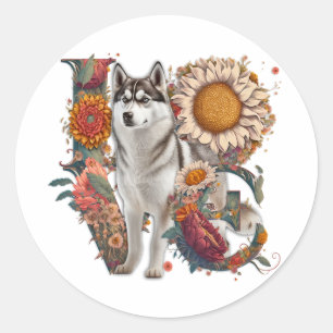 KÄRLEK Made of Husky Sunros Wildblomma Runt Klistermärke