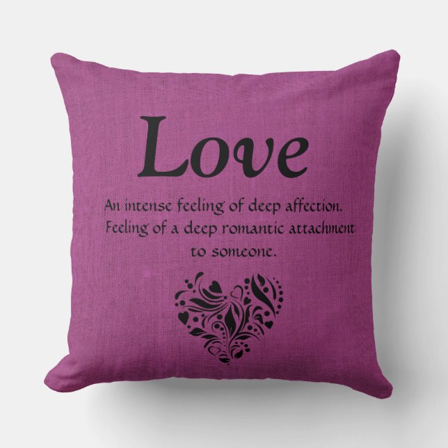 Kärlek Magenta Decorative Pillow Kudde (Framsida)