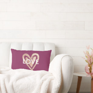 Kärlek Magenta  Rosa Heart Lumbarkudde