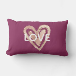Kärlek Magenta  Rosa Heart Lumbarkudde