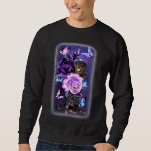 Kärlek Magic Rottweiler Lila Ro Flower Butter Lång Ärmad Tröja