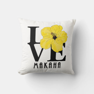 KÄRLEK Makaha Hawaii Gult Hibiscus Kudde