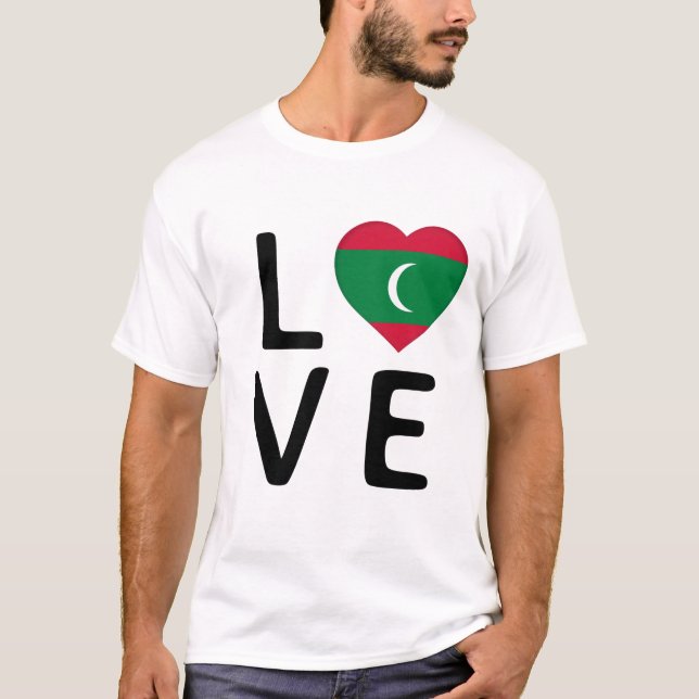 Kärlek - Maldiverna Flagga T Shirt (Framsida)