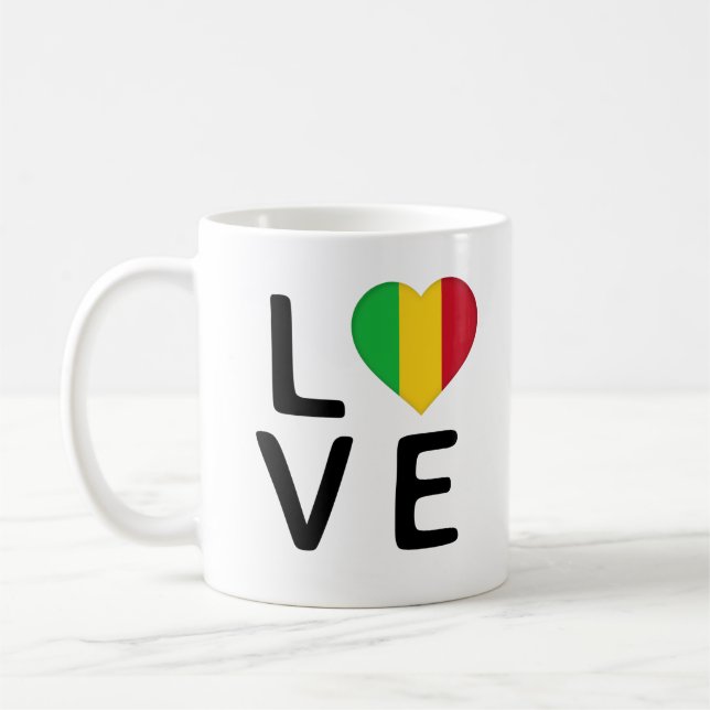 Kärlek - Mali Flagga Kaffemugg (Vänster)