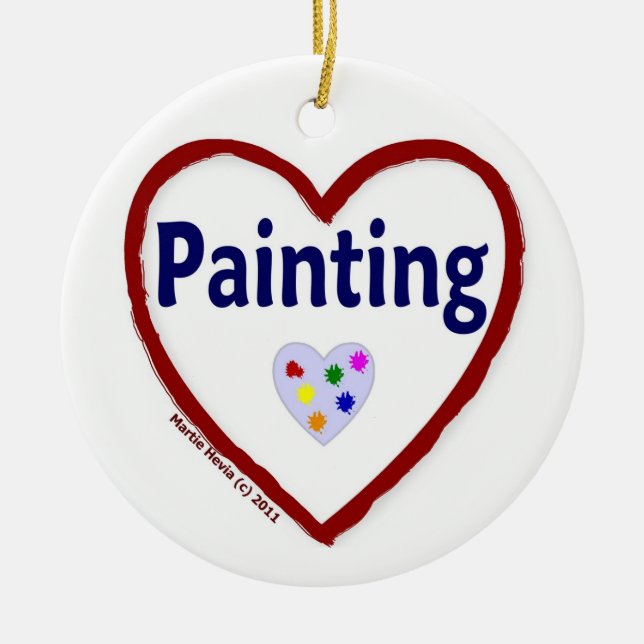 Kärlek-målning Julgransprydnad Keramik (Framsidan)