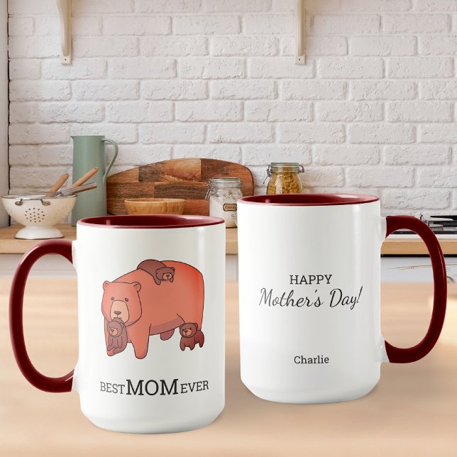 Kärlek Mamma Bear Bear Baby Bear Unge Personlig Mugg (Skapare uppladdad)