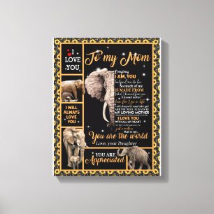 Kärlek Mamma   Brev till mitt Mamma är du världen  Canvastryck