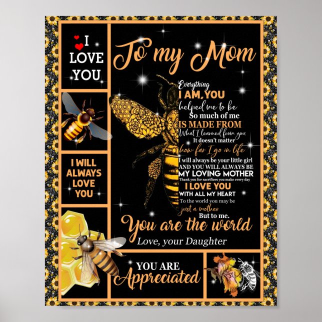 Kärlek Mamma | Brev till mitt Mamma är du världen  Poster (Framsidan)
