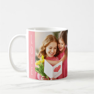 Kärlek Mamma-citattoratkoral Rosa Foto Mors dag Kaffemugg