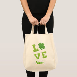 Kärlek Mamma Grönt Block Brev St Patricks Helgdag Tygkasse