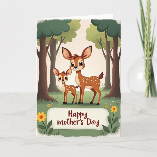 Kärlek Mamma Hjort Dag Kort (Framsida)