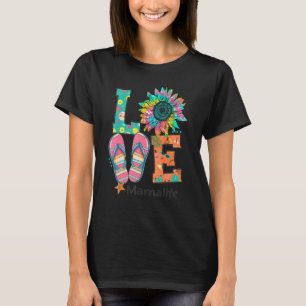 Kärlek Mamma Life Flinflip flops Hippie Solrossomr T Shirt