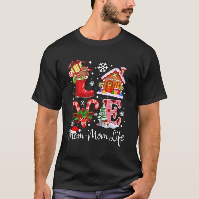 Kärlek Mamma-Mamma - God jul, mormor Gift T Shirt (Framsida)