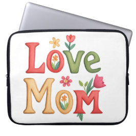 Kärlek Mamma med blommor Laptop Fodral