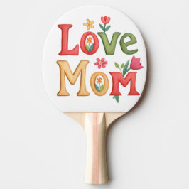 Kärlek Mamma med blommor Pingisracket