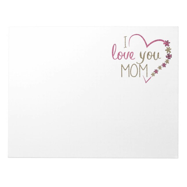Kärlek Mamma Mors dag Heart Anteckningsblock (Framsida)