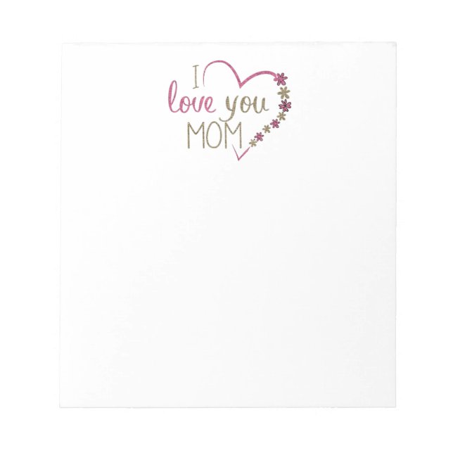 Kärlek Mamma Mors dag Heart Anteckningsblock (Framsida)