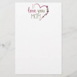 Kärlek Mamma Mors dag Heart Brevpapper