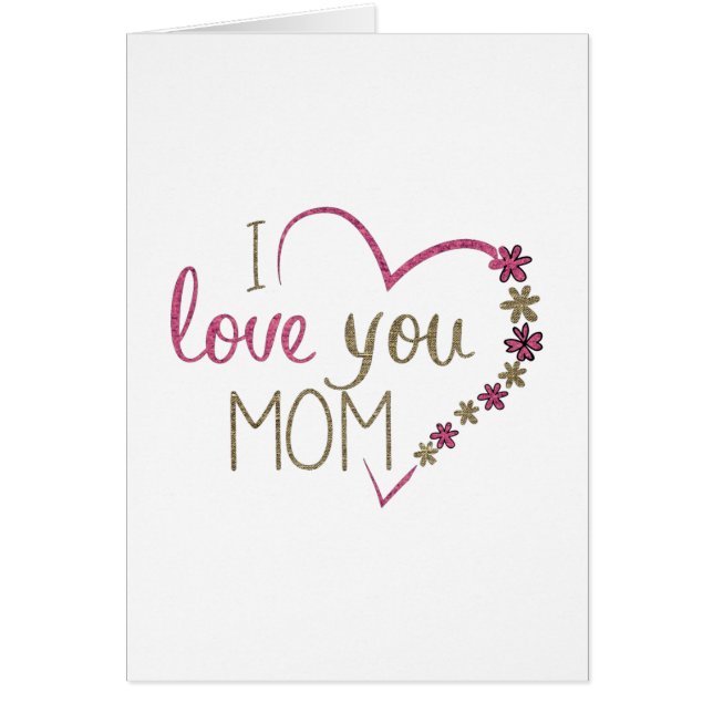 Kärlek Mamma Mors dag Heart Hälsningskort (Framsidan)