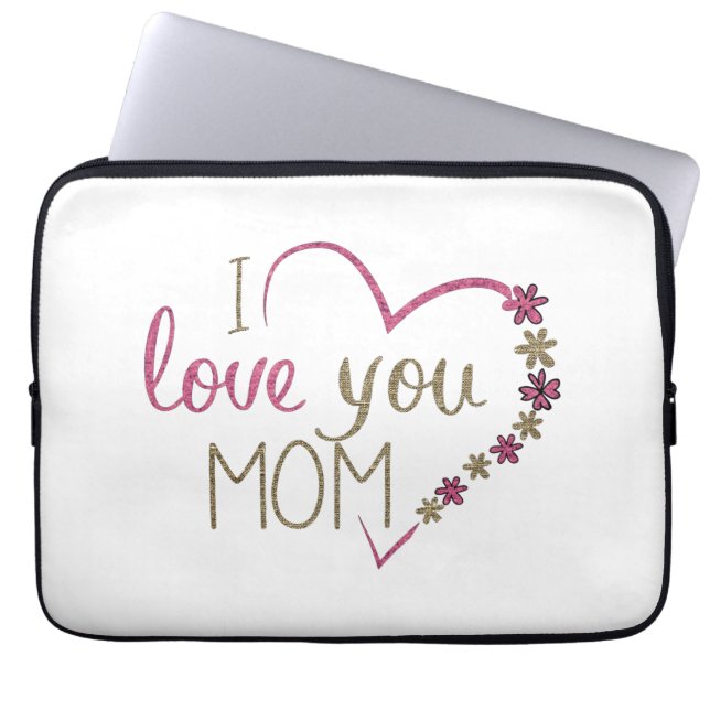 Kärlek Mamma Mors dag Heart Laptop Fodral (Framsidan)