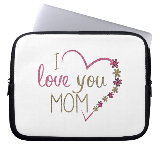 Kärlek Mamma Mors dag Heart Laptop Fodral (Framsidan)