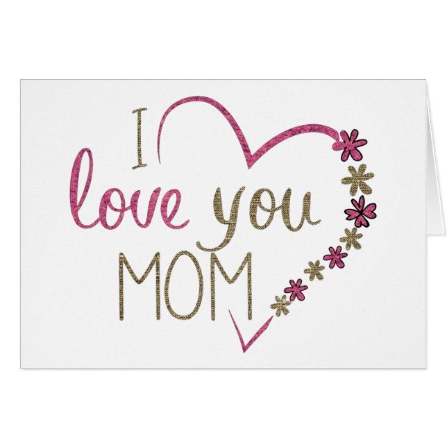 Kärlek Mamma Mors dag Heart OBS Kort (Framsidan Horizontal)