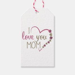Kärlek Mamma Mors dag Heart Presentetikett