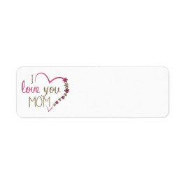 Kärlek Mamma Mors dag Heart Returadress Etikett