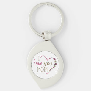 Kärlek Mamma Mors dag Heart Swirl Silverfärgad Nyckelring