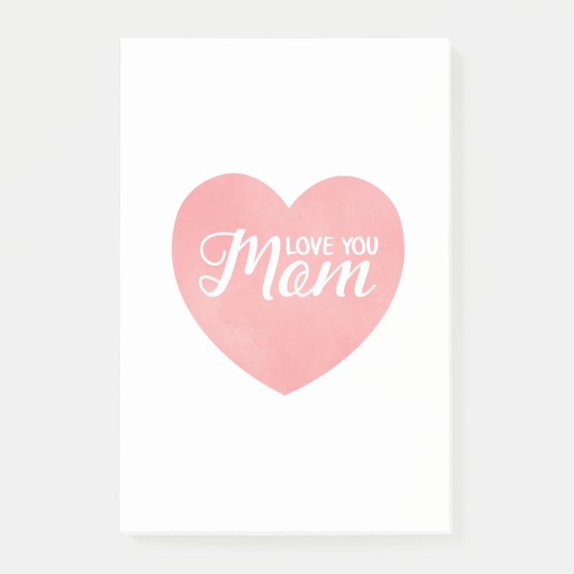Kärlek, mamma, mors dag rosans hjärta post-it block (Framsida)