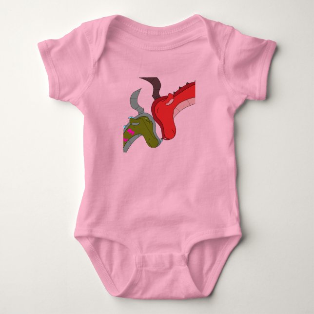 Kärlek: Mamma och Baby Drakar Bodysuit T Shirt (Framsida)