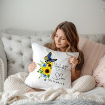 Kärlek Mamma Personlig Blommig Kastkudde