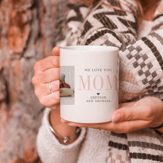 Kärlek mamma | Två fotokollage Kaffemugg (Skapare uppladdad)