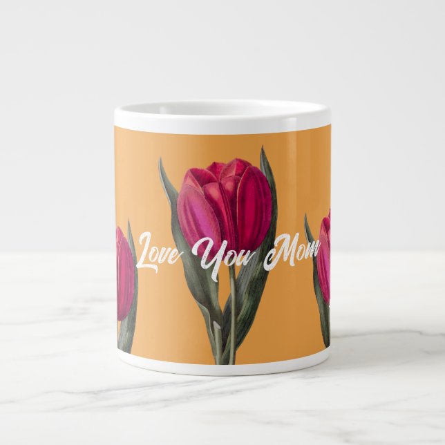 Kärlek mamma utformat present jumbo mugg (Framsidan)