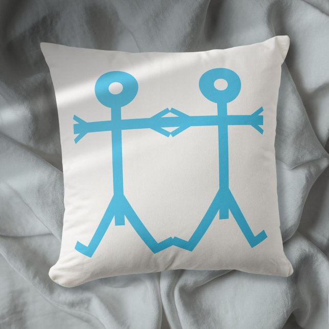 Kärlek Man Ikon Konst Kudde (Modern Blue Love Men Icon 2006 Art Throw Pillow)