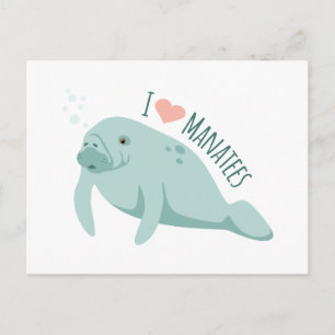 Kärlek Manatees Vykort