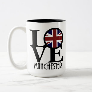 KÄRLEK Manchester England 15oz Två-Tonad Mugg