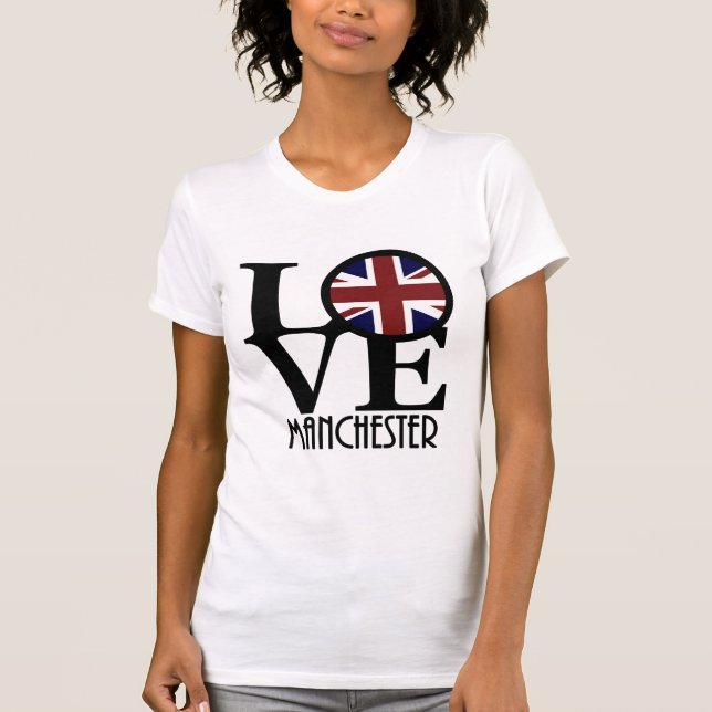 KÄRLEK Manchester England T Shirt (Framsida)