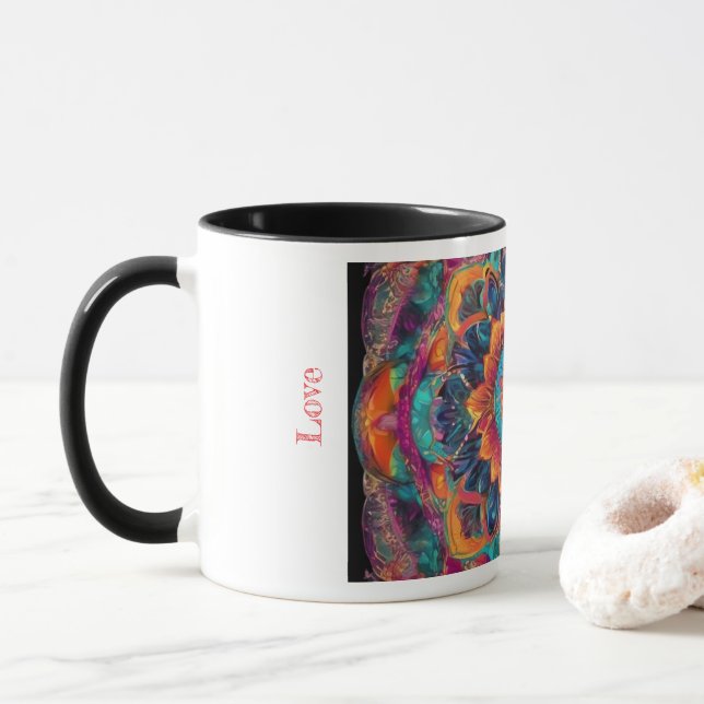 Kärlek mandala mugg (Med munk)
